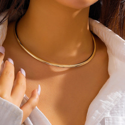Eliza | Polished Collar Necklace in Non-Tarnish Metal