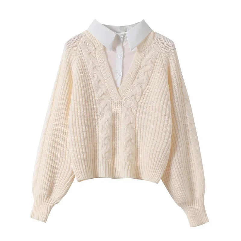 Esme | Pre-Layered Cable Knit Sweater