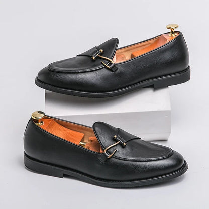 Oscar | Buckle Leather Loafers