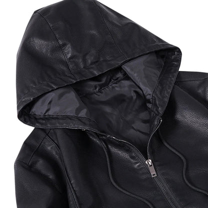 Hamish | Premium Leather Zip-Up Hooded Jacket
