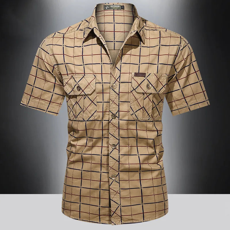 Theo | Chic Short Sleeve Checkered Shirt