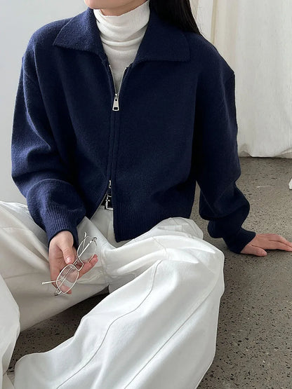 Belinda | Luxe Double-Zip Knit Cardigan