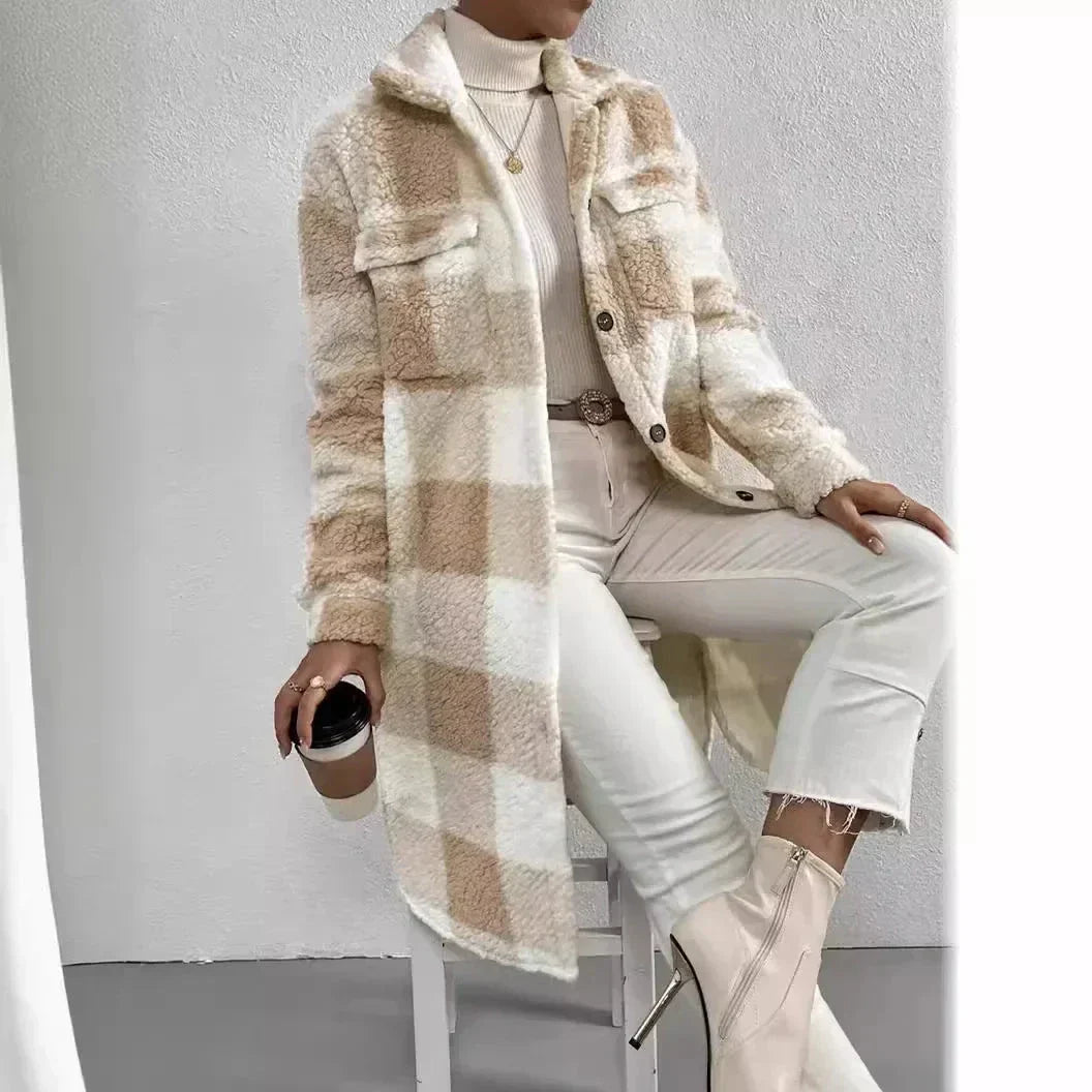 Esme | Luxe Plush Plaid Overcoat