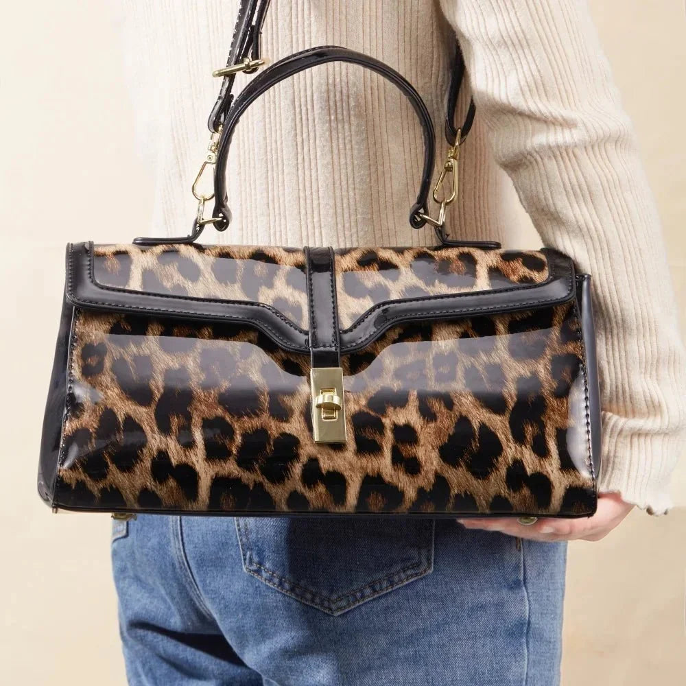 Esme | Luxe Leather Leopard Print Bag