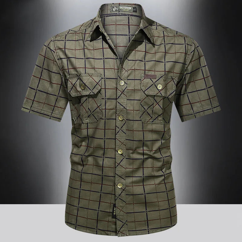 Theo | Chic Short Sleeve Checkered Shirt