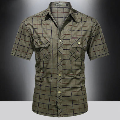Theo | Chic Short Sleeve Checkered Shirt