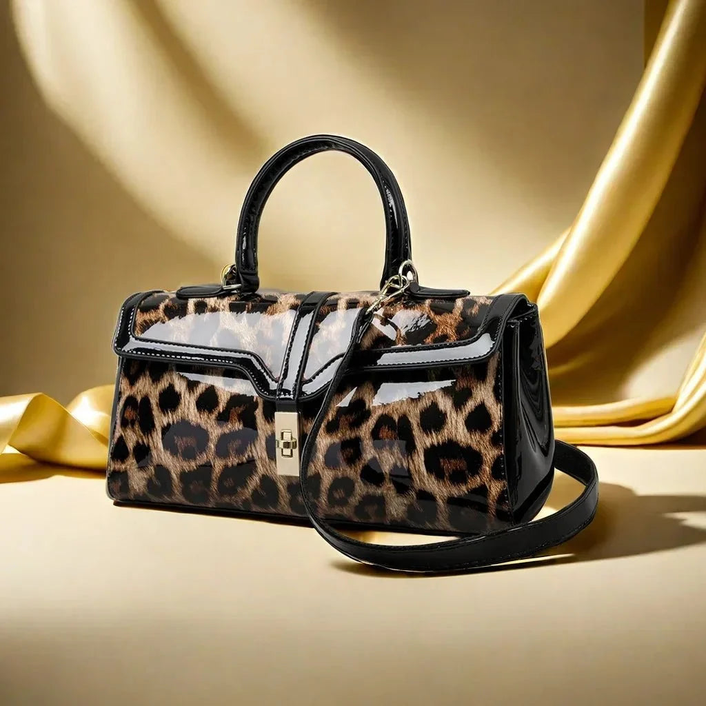 Esme | Luxe Leather Leopard Print Bag