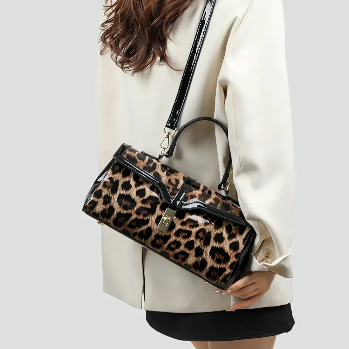 Esme | Luxe Leather Leopard Print Bag