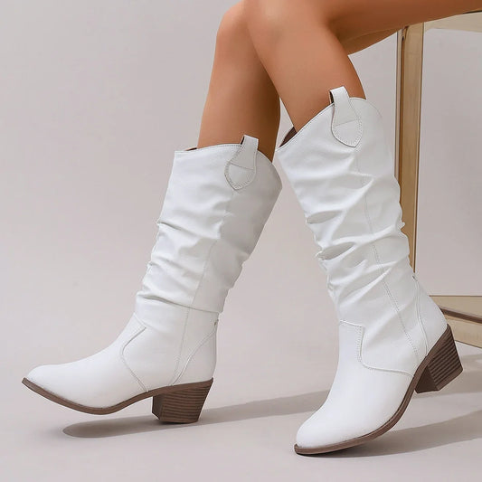 Olivia | Chic Western Mid-Calf Boots