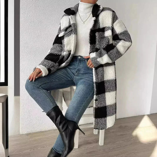 Esme | Luxe Plush Plaid Overcoat
