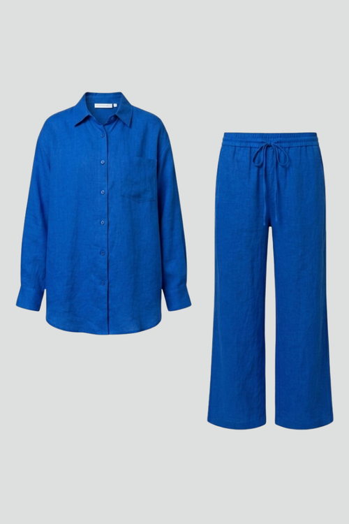 Lila | Tailored Button Shirt & Straight Trousers Set