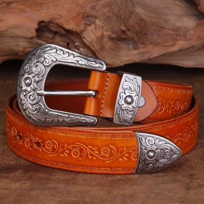 Oscar | Distressed Leather Cowboy Belt