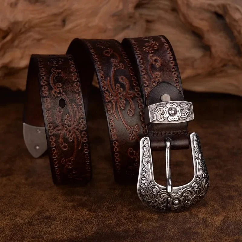 Oscar | Distressed Leather Cowboy Belt