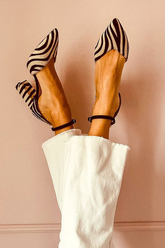 Samantha | Stylish Zebra Medium-Heel Women's Sandals