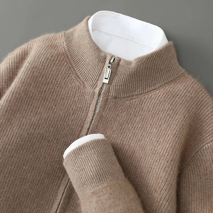 Nathaniel | Luxe Wool Cashmere Zip-Up Sweater