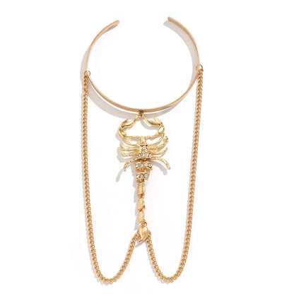 Eloise | Gold Scorpion Arm Bangle with Stone Accents