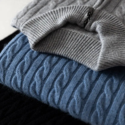 Roman | Wool Quarter-Zip Sweater with Ribbed Collar