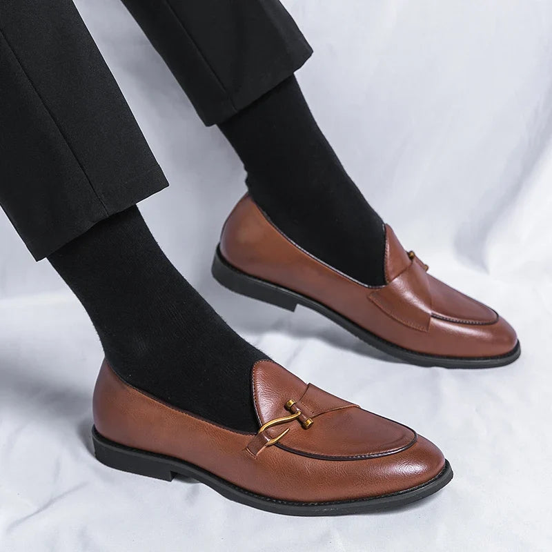 Oscar | Buckle Leather Loafers