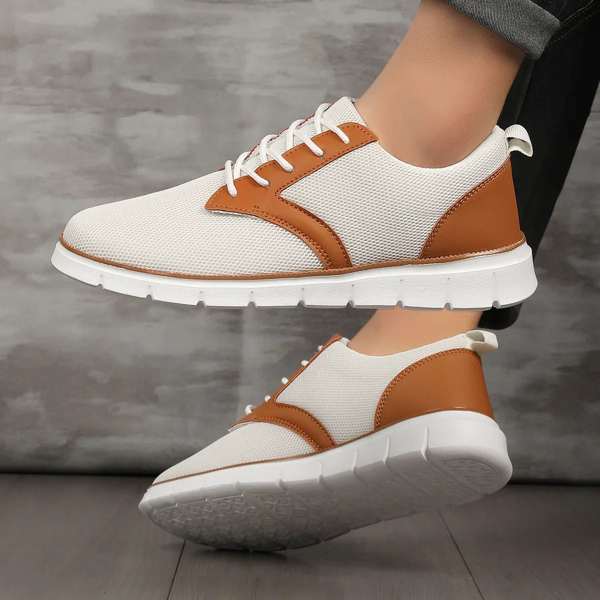 Desmond | Premium Canvas Leather Sneakers with Orthopedic Footbed