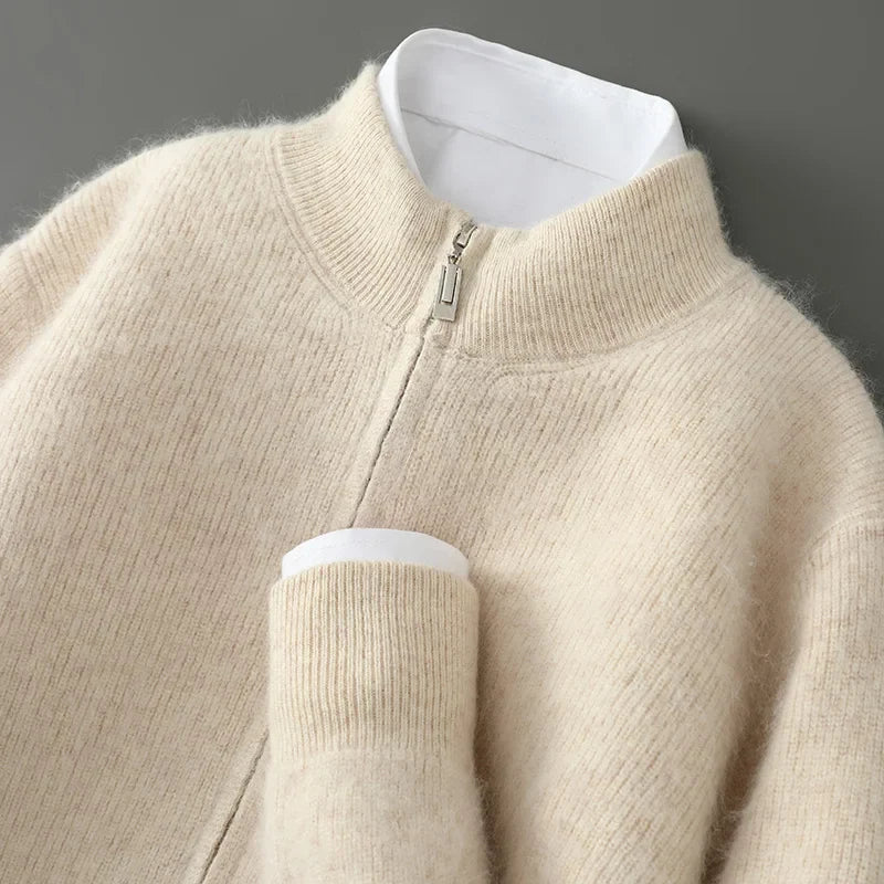 Nathaniel | Luxe Wool Cashmere Zip-Up Sweater