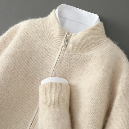 Nathaniel | Luxe Wool Cashmere Zip-Up Sweater