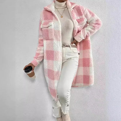 Esme | Luxe Plush Plaid Overcoat