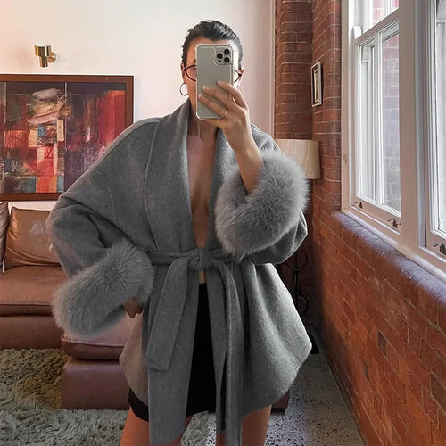Odette | Luxe Faux Fur Cuff Coat