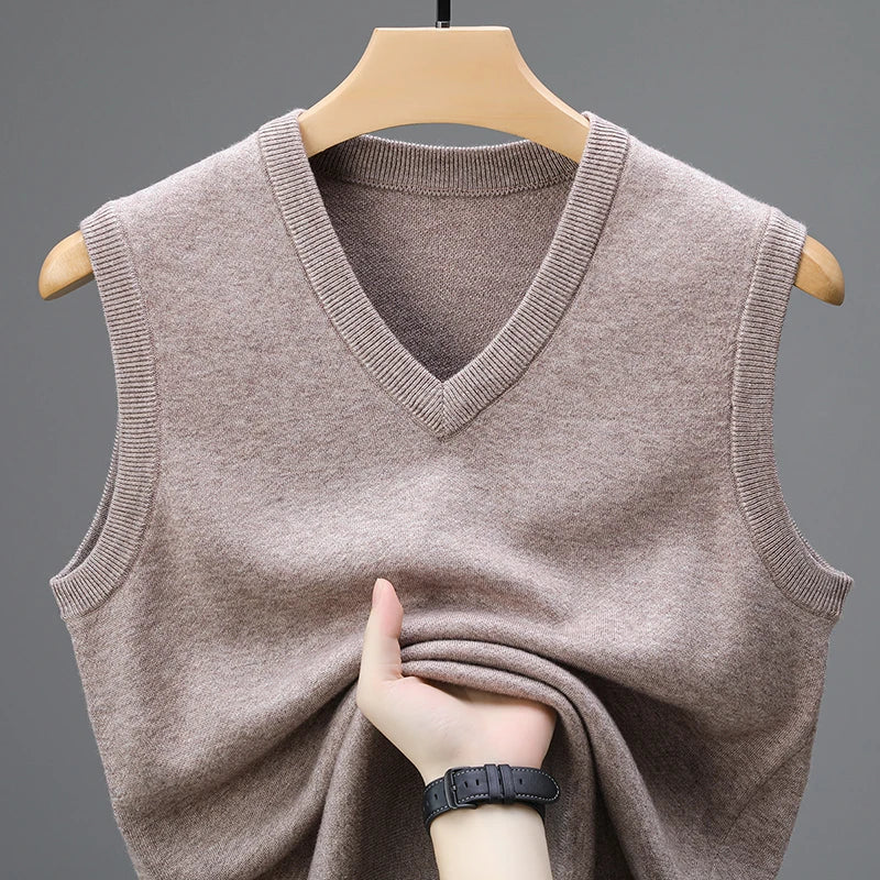 Barnaby | Luxe Wool V-Neck Sweater Vest