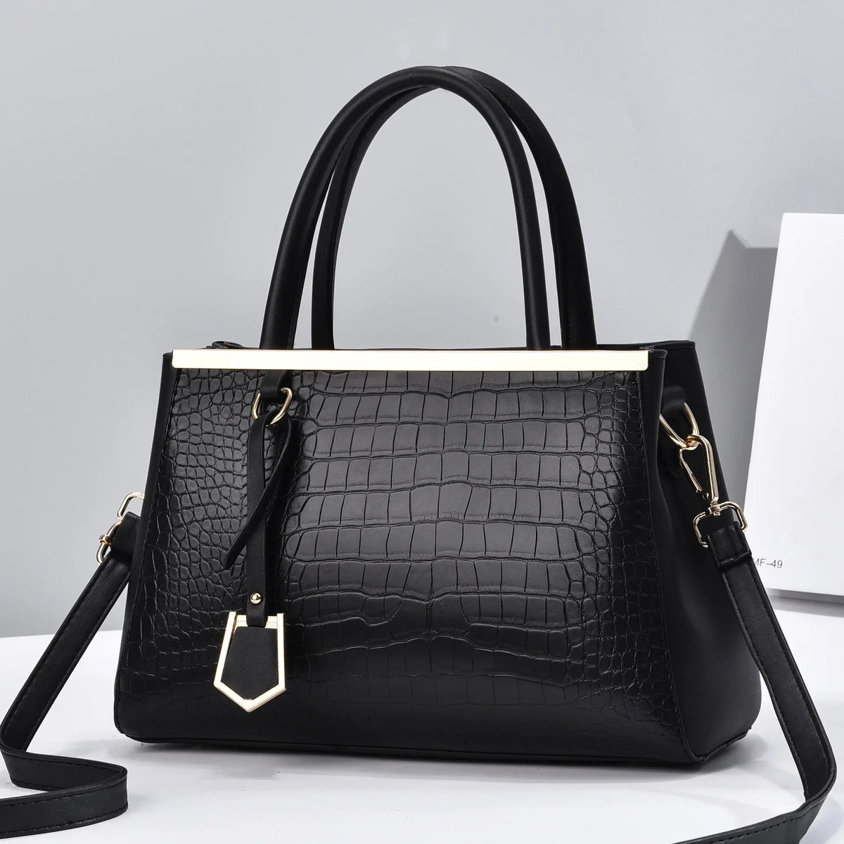 Mariana | Croc-Embossed Leather Structured Handbag