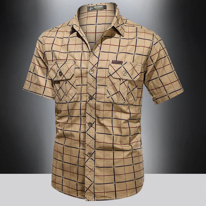 Theo | Chic Short Sleeve Checkered Shirt
