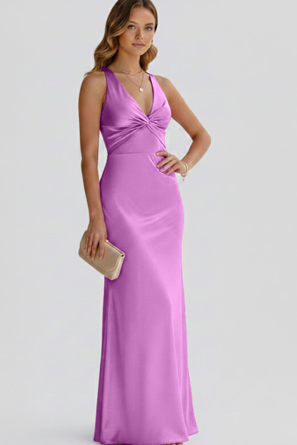 Lila | V-Neck Fitted Waist Maxi Dress