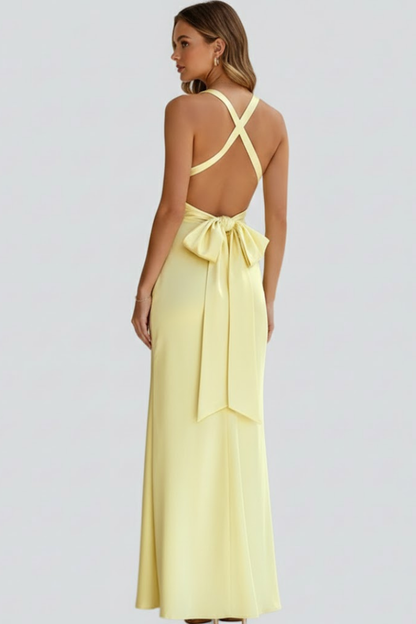 Lila | V-Neck Fitted Waist Maxi Dress