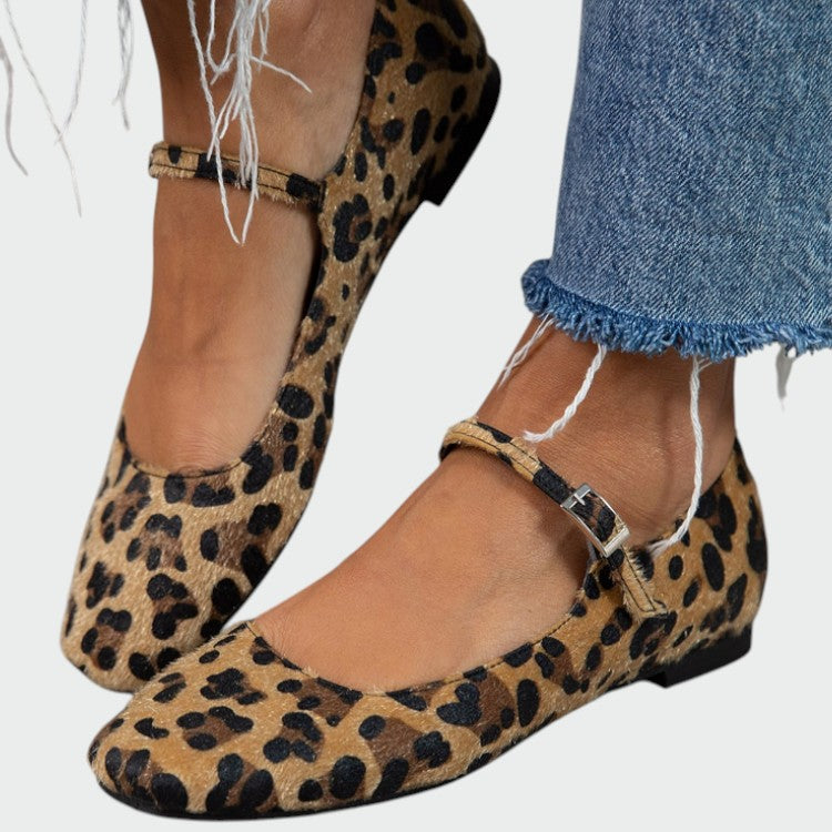 Sophia | Bold Chic Leopard Print Mary Jane Shoes for Women