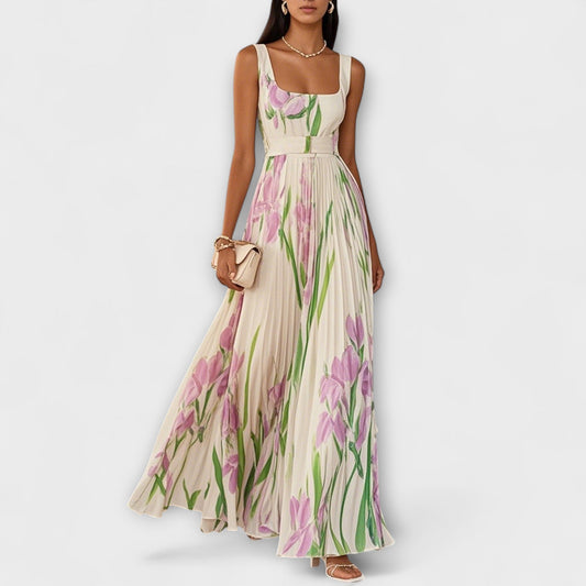 Sophia | Elegant Floral Chiffon Maxi Dress