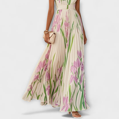 Sophia | Elegant Floral Chiffon Maxi Dress