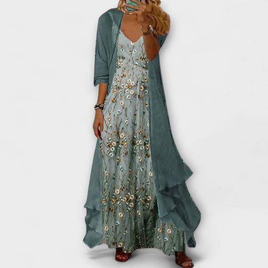 Sophia | Elegant Floral Summer Maxi Dress Set