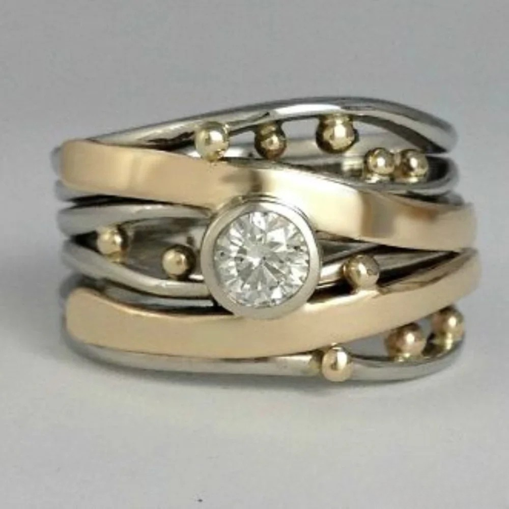 Sophia | Elegant Gold Inlaid Zirconia Ring