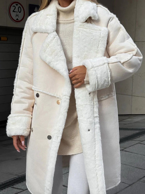 Sophia | Elegant Long Suede Cardigan