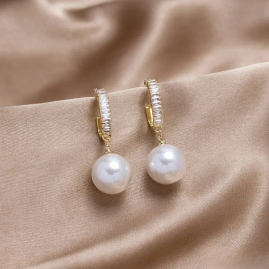 Sophia | Elegant Pearl Earrings for Women with Zirconia Accents