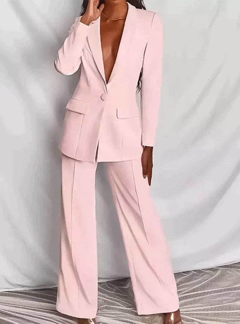 Sophia | Elegant Tailored Blazer and Wide-Leg Pants Set