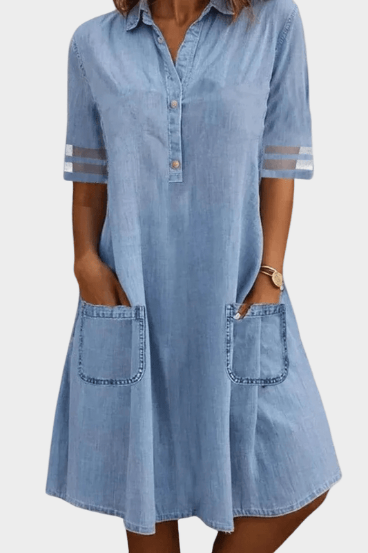 Sophia | Stylish Relaxed Denim Midi Dress for Women