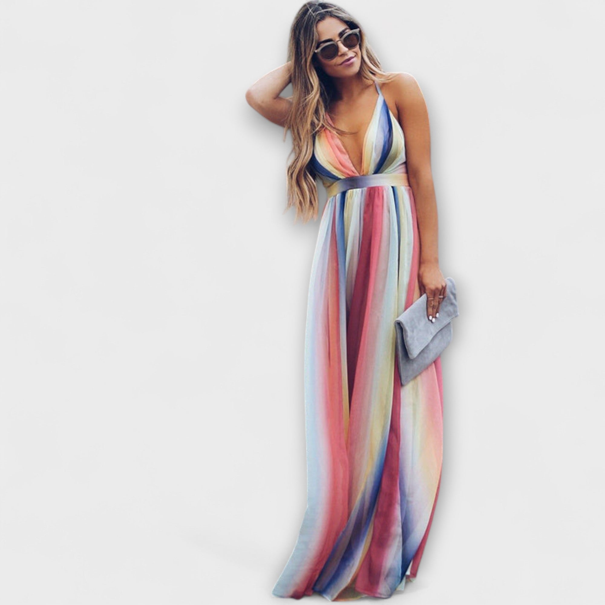 Sophia | Vibrant V-Neck Summer Maxi Dress