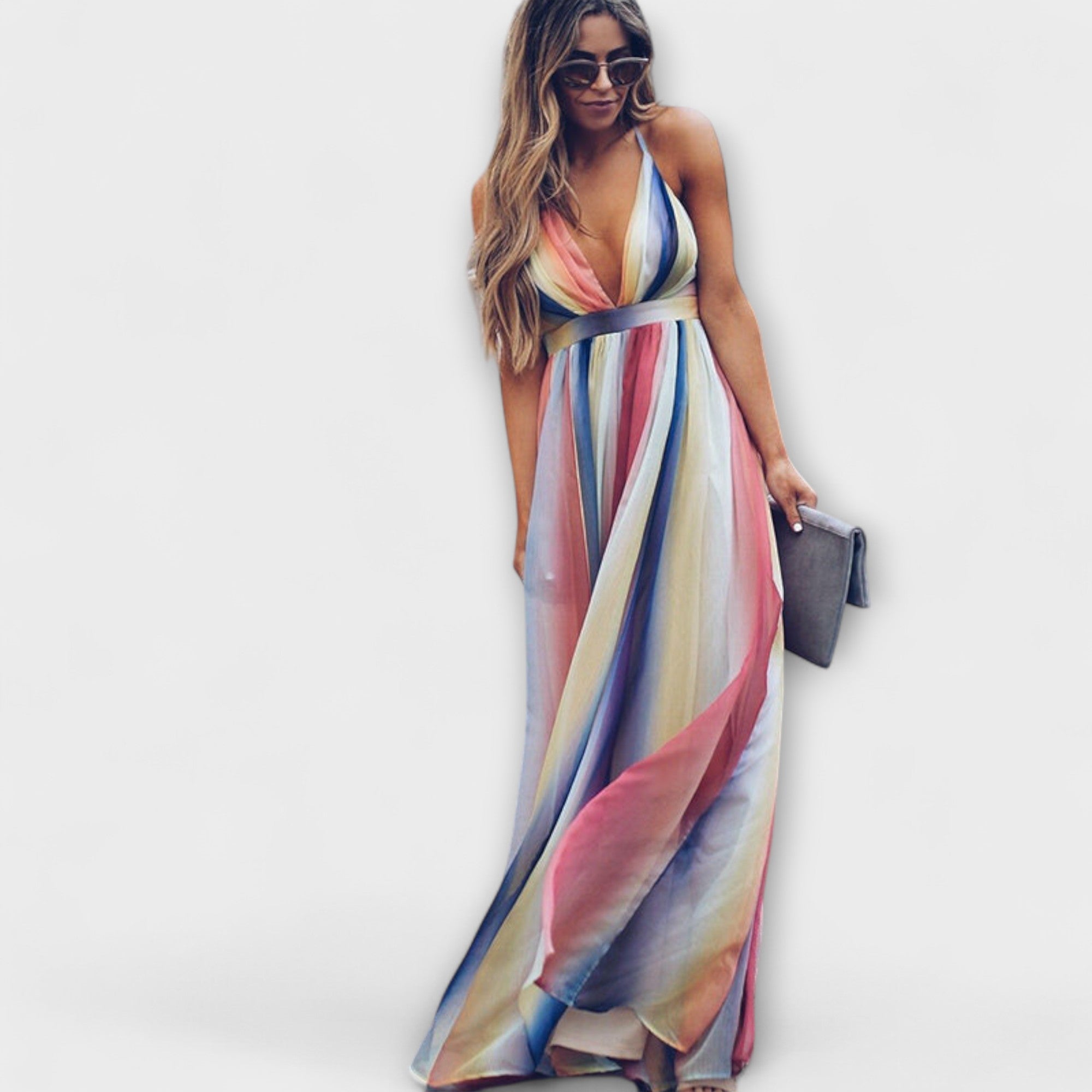 Sophia | Vibrant V-Neck Summer Maxi Dress