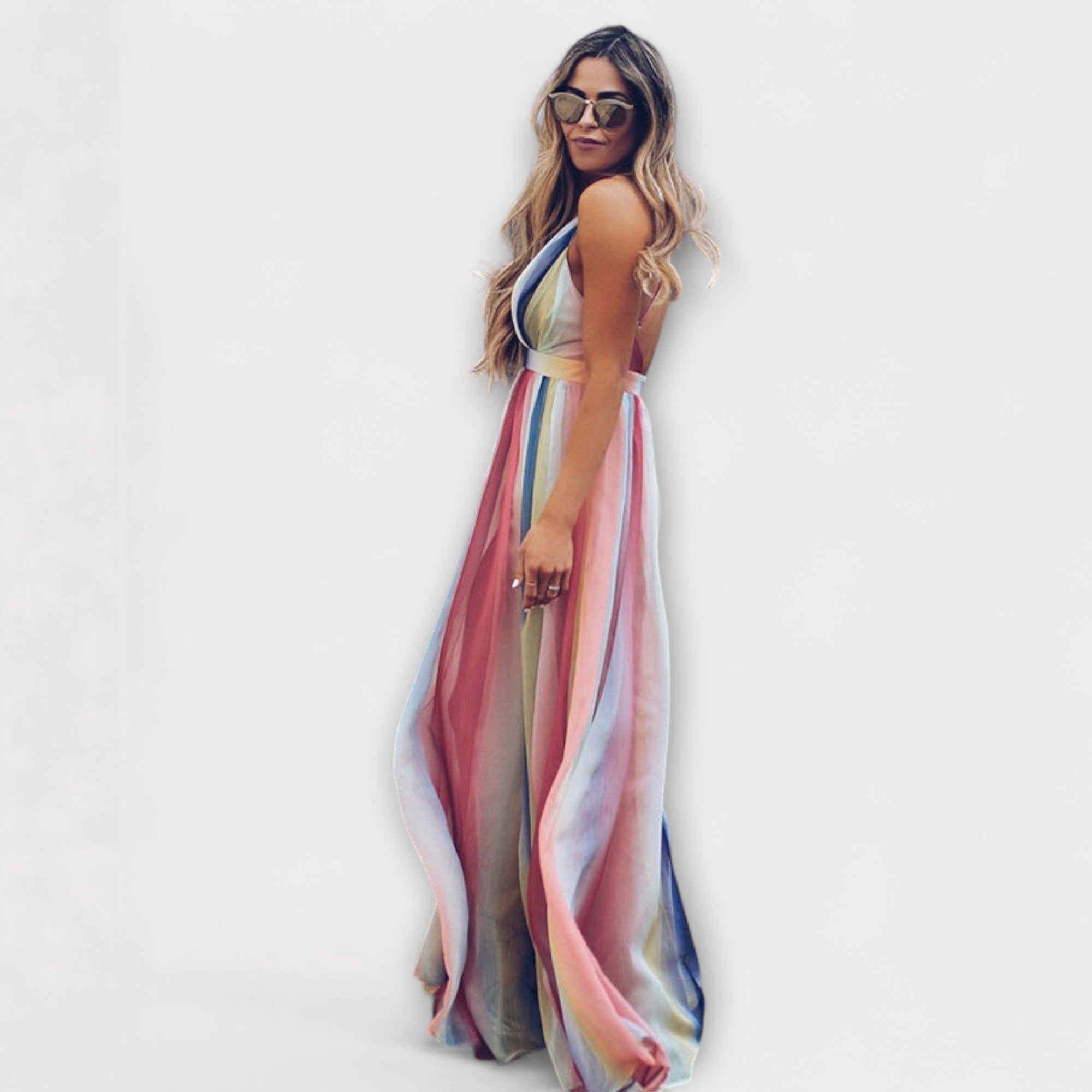 Sophia | Vibrant V-Neck Summer Maxi Dress
