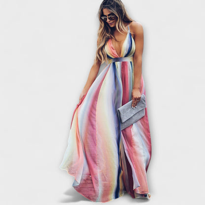 Sophia | Vibrant V-Neck Summer Maxi Dress