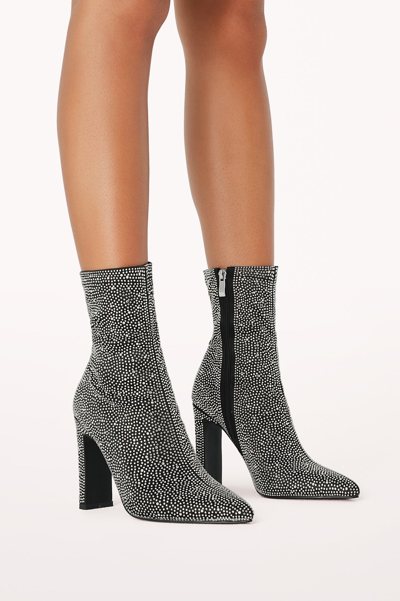 Sophie | Chic Black Rhinestone Ankle Boots for Women