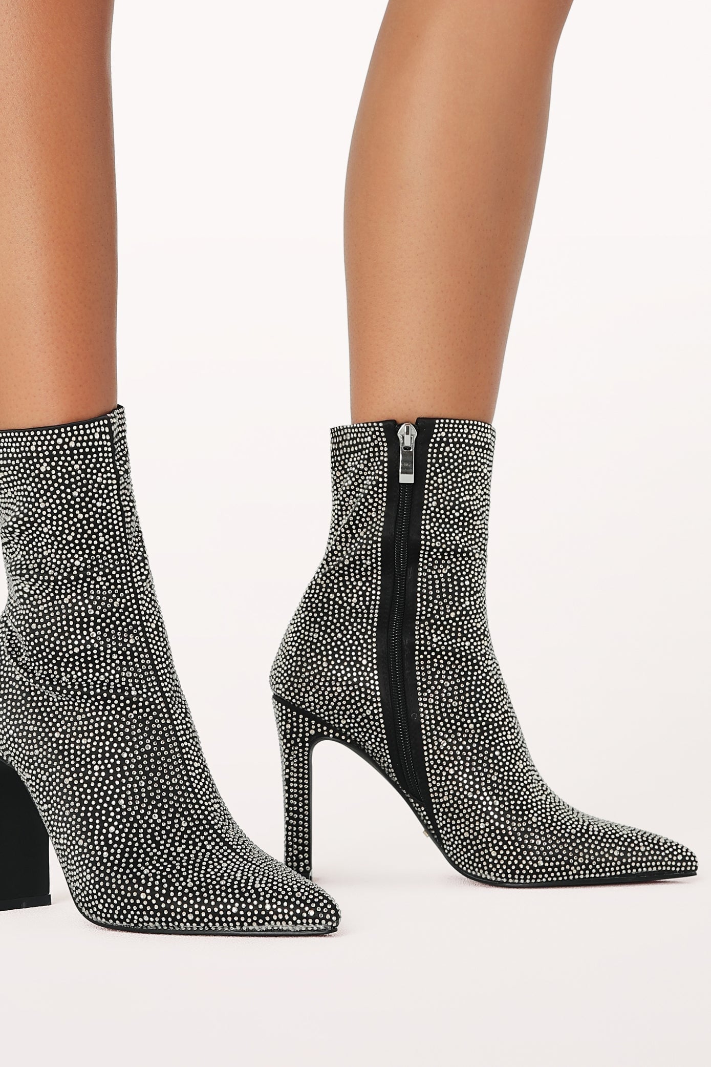 Sophie | Chic Black Rhinestone Ankle Boots for Women