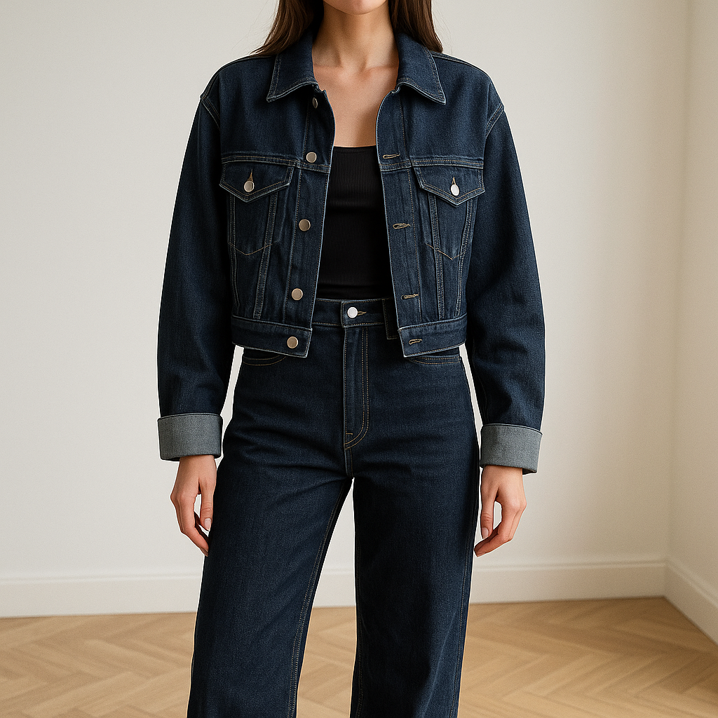 Sophie | Chic Dark Wash Denim Jacket Women Set