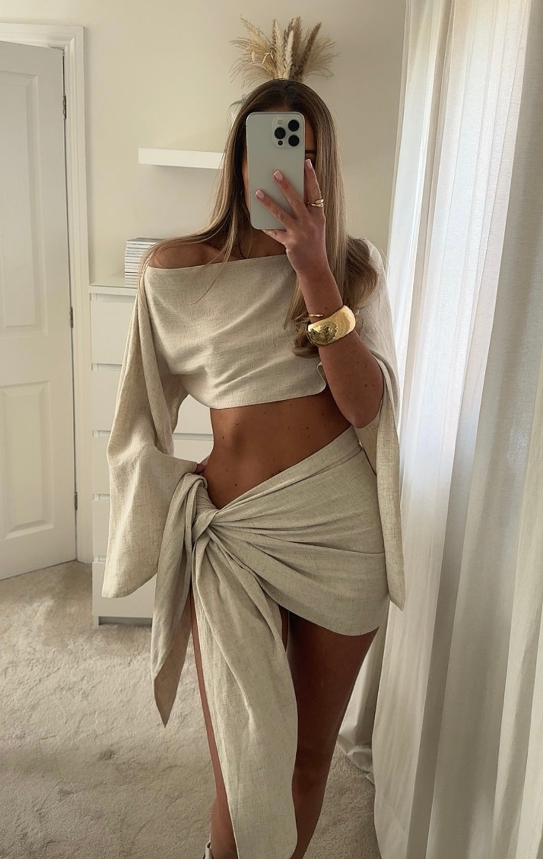 Sophie | Chic One-Shoulder Crop Top and Mini Skirt Two Piece Set