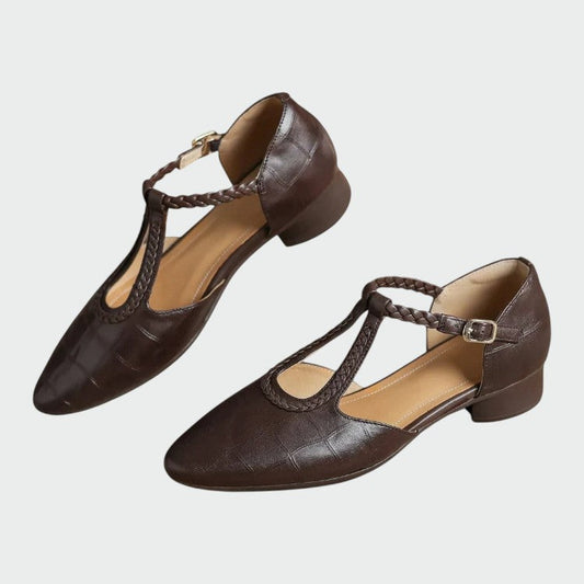 Sophie | Chic Pointed T-Bar Black Mary Jane Shoes for Women